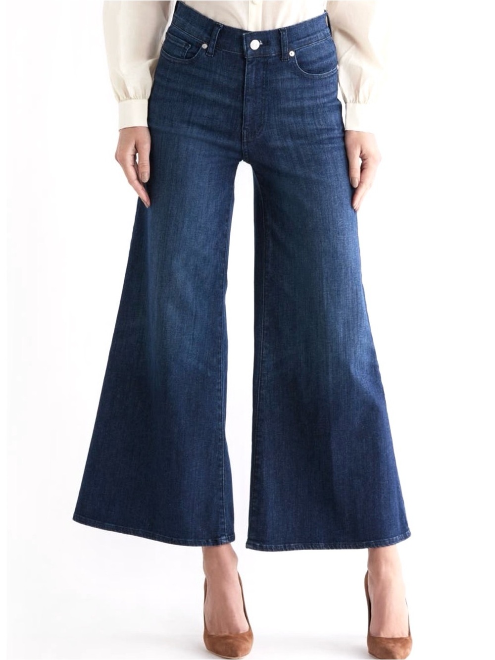 FRAME Le Palazzo Crop Wide Leg High-Rise Women's Jeans - Dark Blue